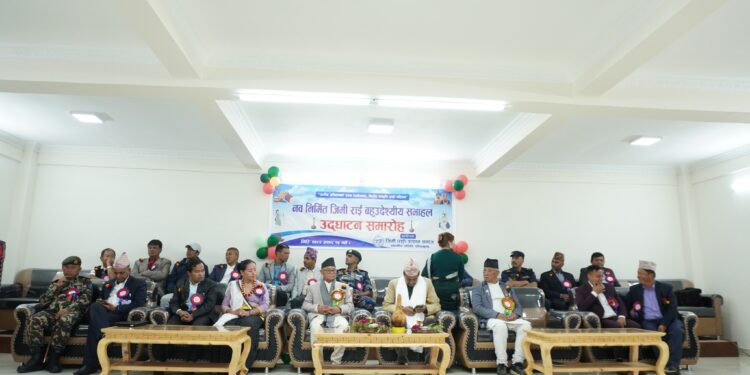 जिमी राई उत्थान समाजको आधुनिक भवन रक्षामन्त्री राईद्वारा उद्घाटन