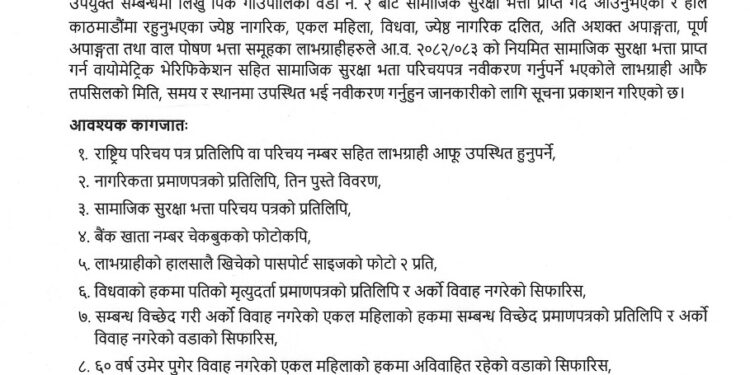  लिखुपिके गाउँपालिका वडा नम्बर २ ले काठमाण्डौमा शेवा शिविर सञ्चालन गर्ने 