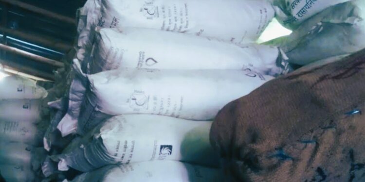 कटारीमा व्यापारीको गोदामबाट २ सय बोरा अनुदानको मल बरामद