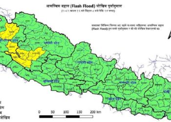 सोलुखुम्बु साहित २७ जिल्लामा बाढीको मध्यम जोखिम