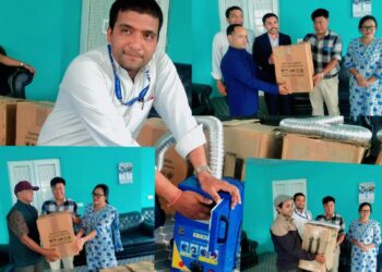 नेचासल्यान गाउँपालिकाले विद्यालयमा वितरण गर्यो सेनिटरी प्याड डिस्पोजल मेसिन