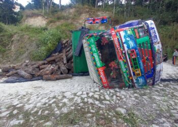 खोटाङको दुबेकोलमा ट्रक दुर्घटना, चालक र सहचालक सकुशल