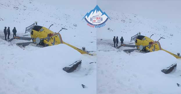 सोलुखुम्बुको लोबुचेमा हेलिकप्टर दुर्घटना, पाईलट सकुशल, मानवीय क्षति भएन