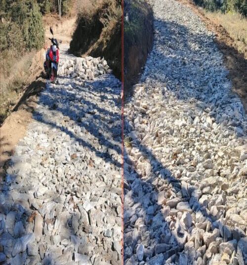 खोलाघारी–माठुङ सडक सोलिङ कार्य सुरु