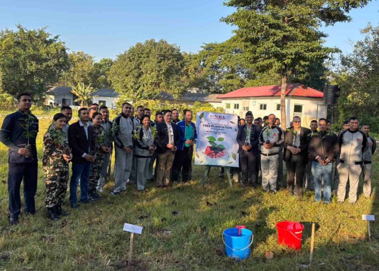 नेपाल रेडियोलोजिष्ट एसोसियसनद्वारा सैनिक अस्पताल परिसरमा सयवटा बिरुवा रोपण