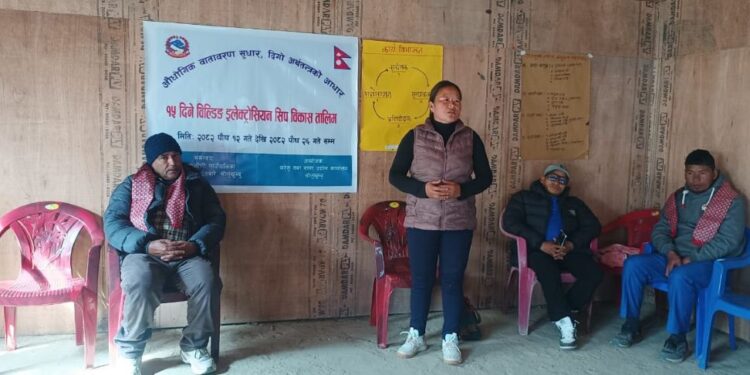 माप्य दुधकोशी–४ मा १५ दिने वेल्डिङ इलेक्ट्रोनिक सिप विकास तालिम सुरुt