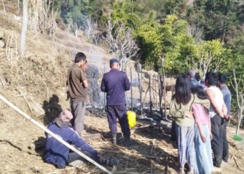 माप्य दुधकोशीमा आगलागी, एक लाख बराबरको क्षति