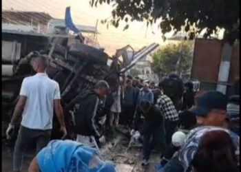 धरानमा बस अनियन्त्रित भई दुर्घटना, ५ मृतक र १७ घाइते