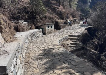 लुक्ला–चौरीखर्क–छेप्लुङ पर्यटकीय पदमार्ग निर्माण कार्य ५० प्रतिशत सम्पन्न