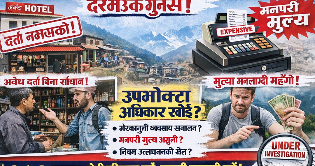 सोलुखुम्बुमा दर्ता बिना होटल–पसल सञ्चालन र मनलाग्दी दरभाउको गुनासो