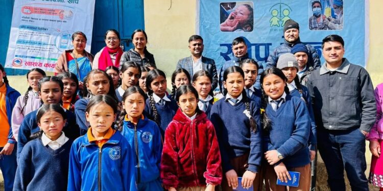 ऐसेलुखर्कमा एचपिभी खोप अभियान सुरु, पहिलो दिन ५४ किशोरी लाभान्वित