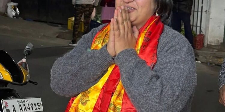 काठमाण्डौ १ बाट रञ्जु दर्शना विजयी