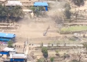 खोटाङको केपीलासगढी २ खार्ताम्छामा हेलिकप्टर दुर्घटना, एक जना घाइते 