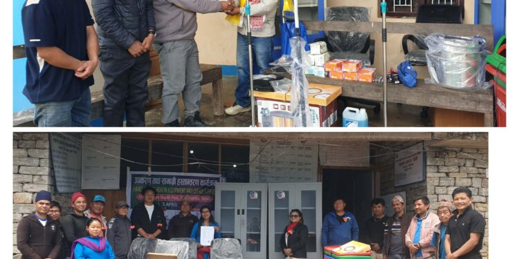 महाकुलुङ गाउँपालिकाका दुई स्वास्थ्य संस्थालाई सामग्री सहयोग