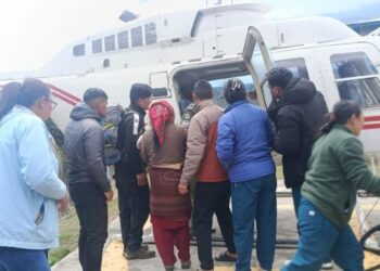 सोलुखुम्बुबाट गर्भवती महिलाको हेलिकप्टरमार्फत उद्धार