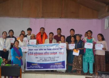 माप्य दुधकोशीमा अपाङ्गता भएका व्यक्ति र परिवारलाई ५ दिने सुँगुरपालन तालिम