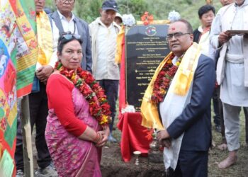 ३ कराेड बढीकाे लगानीमा लिखुपिकेमा बन्दै गुम्बा, अध्यक्ष बस्नेत र सचिव सिंहले गरे उद्घाटन