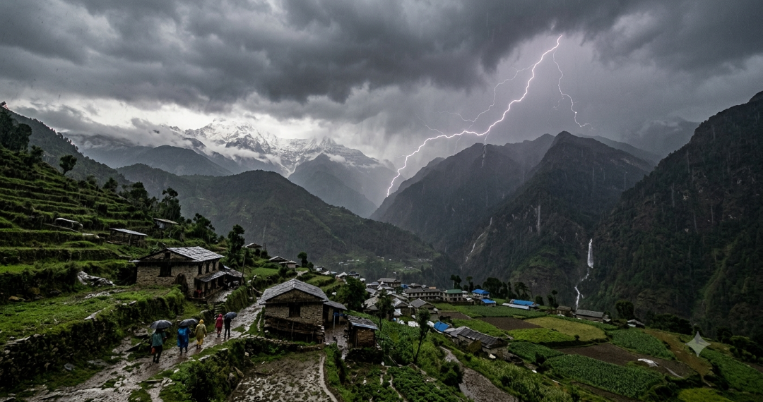 आजको मौसम : अधिकांश स्थानमा वर्षा र चट्याङको जोखिम
