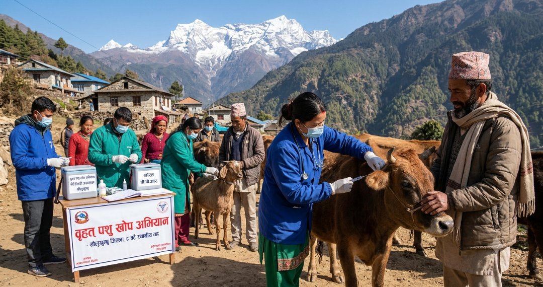 सोलुखुम्बुमा ६३ हजारभन्दा बढी पशुलाई खोप