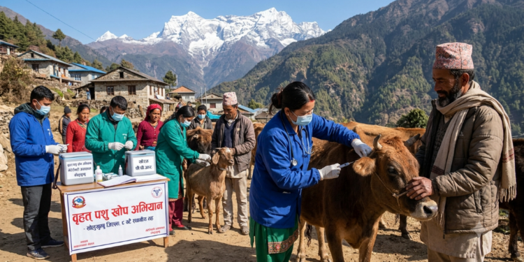 सोलुखुम्बुमा ६३ हजारभन्दा बढी पशुलाई खोप