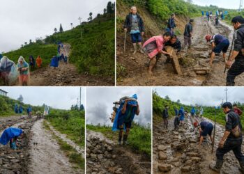  नुनथला छिर्दी सडकको हाइड्रोका कारण हरिबिजोग, स्थानीय जुटेर गरे श्रमदान 