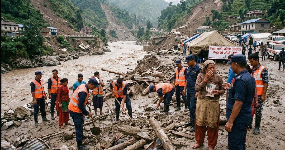 रसुवाको बाढीमा कोशी प्रदेशका १६० जना अझै सम्पर्कविहीन