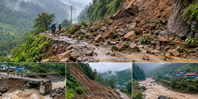 सोलुदुधकुण्ड–१ मा पहिरोले सडक र कल्भर्ट बगायो, सदरमुकामसँगको सम्पर्क टुट्यो