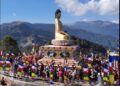 फोक्टे डाँडाको बुद्ध पार्कमा बुद्धको मूर्ति उद्घाटन