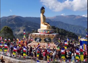 फोक्टे डाँडाको बुद्ध पार्कमा बुद्धको मूर्ति उद्घाटन